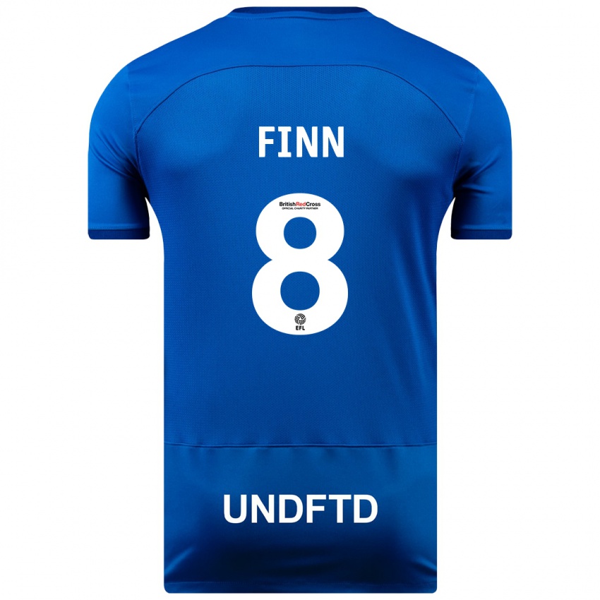 Hombre Camiseta Jamie Finn #8 Azul 1ª Equipación 2023/24 La Camisa