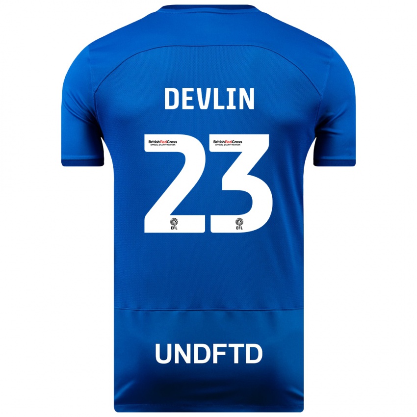 Hombre Camiseta Charlotte Devlin #23 Azul 1ª Equipación 2023/24 La Camisa