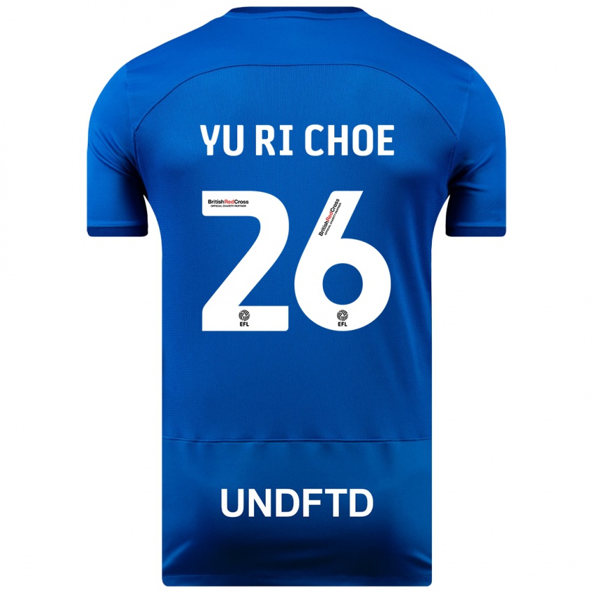 Hombre Camiseta Yu-Ri Choe #26 Azul 1ª Equipación 2023/24 La Camisa