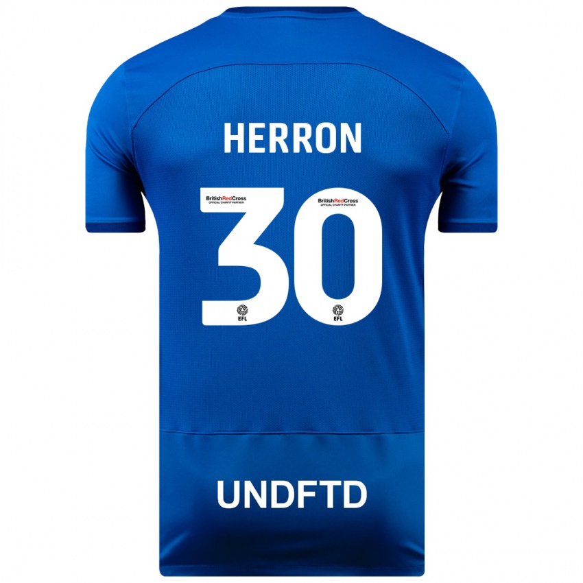 Hombre Camiseta Neve Herron #30 Azul 1ª Equipación 2023/24 La Camisa