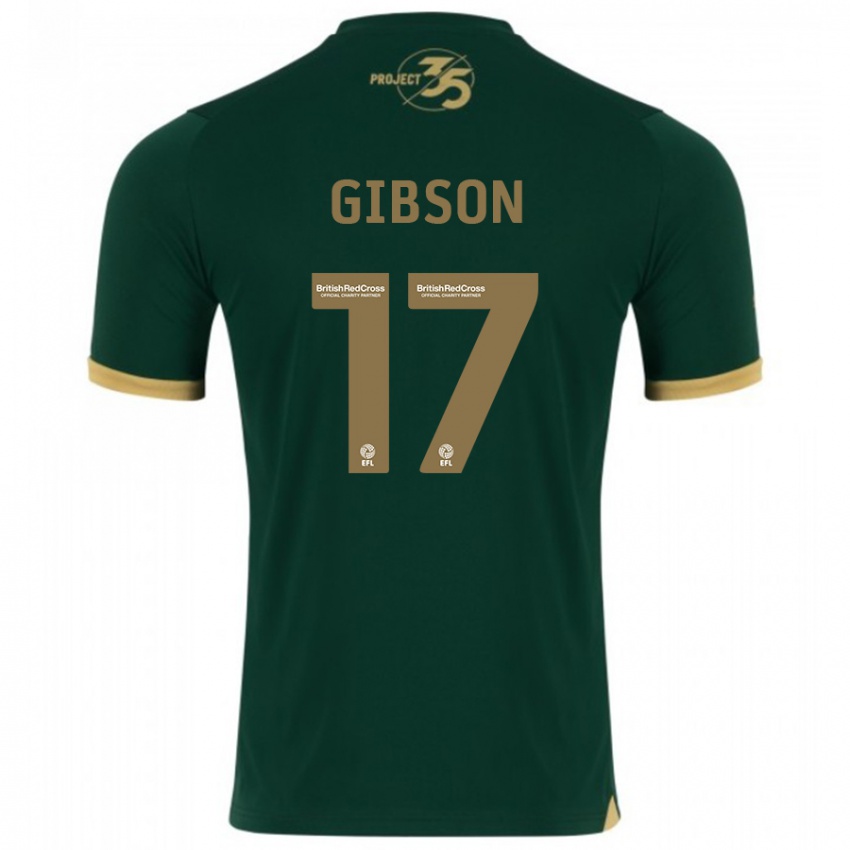 Hombre Camiseta Lewis Gibson #17 Verde 1ª Equipación 2023/24 La Camisa