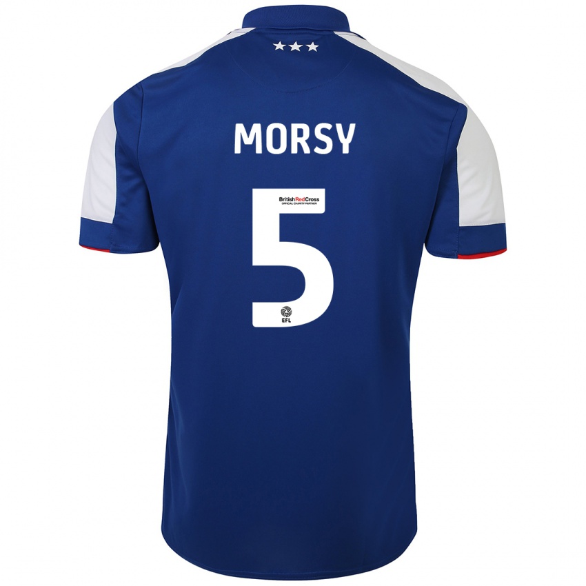 Hombre Camiseta Samy Morsy #5 Azul 1ª Equipación 2023/24 La Camisa