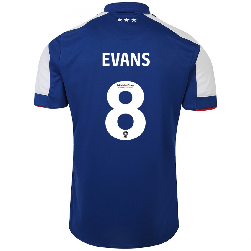 Hombre Camiseta Lee Evans #8 Azul 1ª Equipación 2023/24 La Camisa