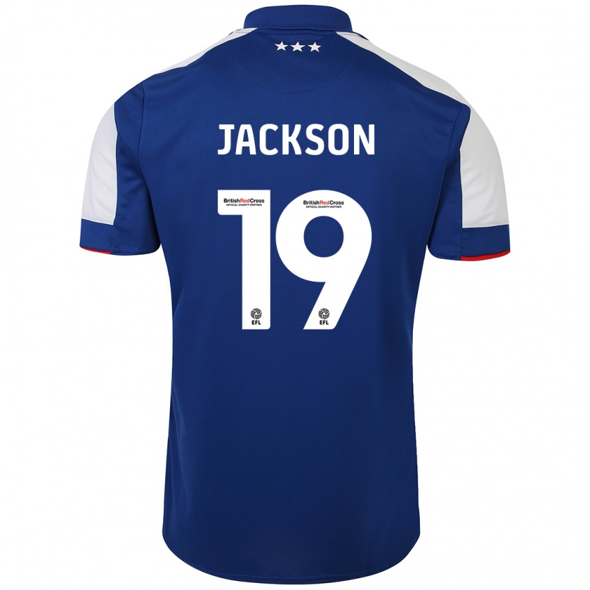 Hombre Camiseta Kayden Jackson #19 Azul 1ª Equipación 2023/24 La Camisa