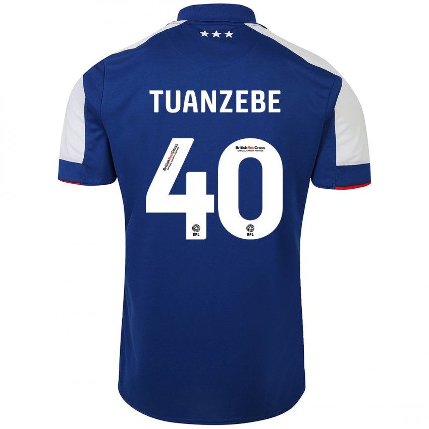 Hombre Camiseta Axel Tuanzebe #40 Azul 1ª Equipación 2023/24 La Camisa