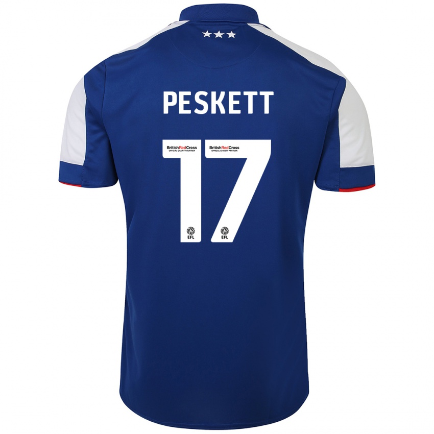 Hombre Camiseta Sophie Peskett #17 Azul 1ª Equipación 2023/24 La Camisa