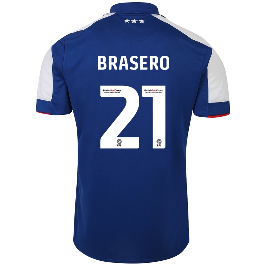 Hombre Camiseta Sarah Brasero-Carreira #21 Azul 1ª Equipación 2023/24 La Camisa