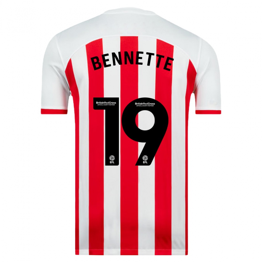 Hombre Camiseta Jewison Bennette #19 Blanco 1ª Equipación 2023/24 La Camisa