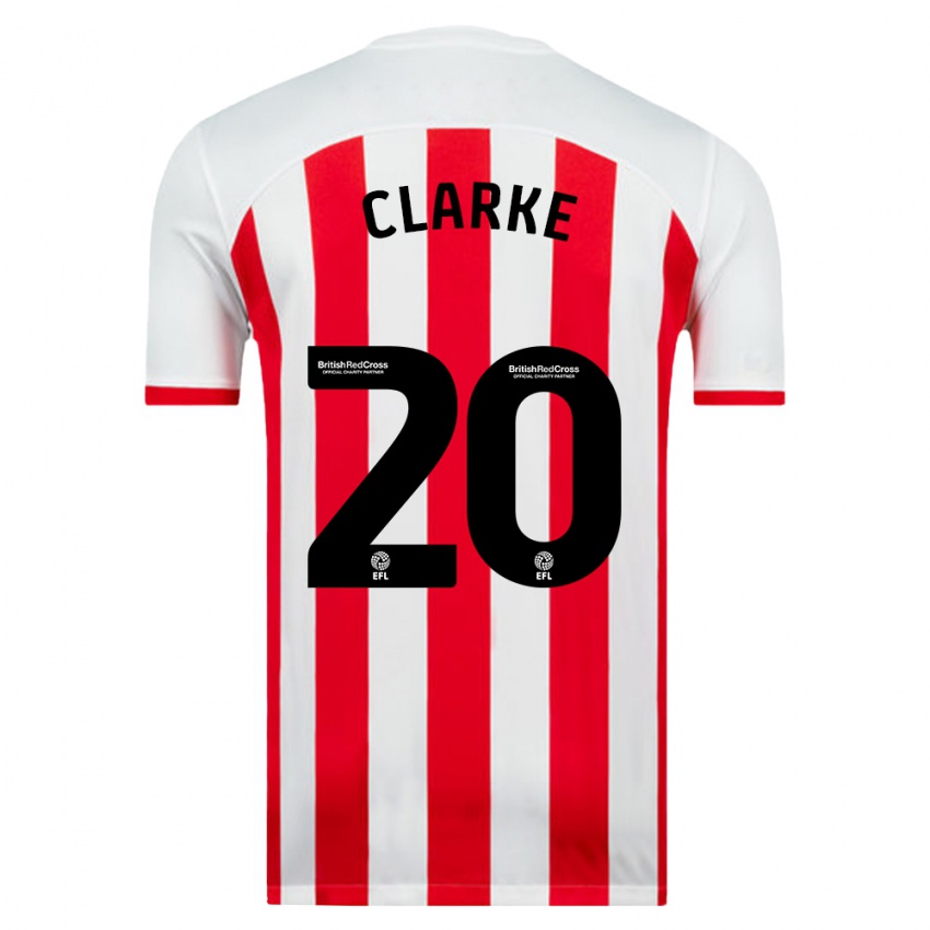 Hombre Camiseta Jack Clarke #20 Blanco 1ª Equipación 2023/24 La Camisa
