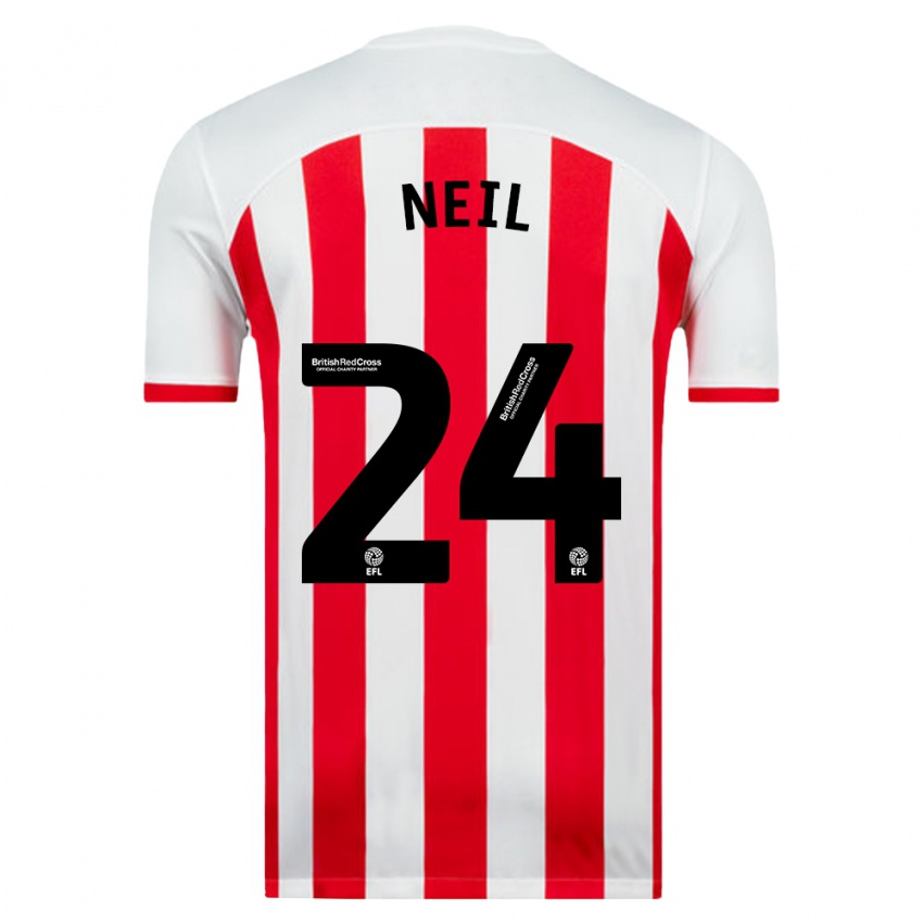 Hombre Camiseta Dan Neil #24 Blanco 1ª Equipación 2023/24 La Camisa