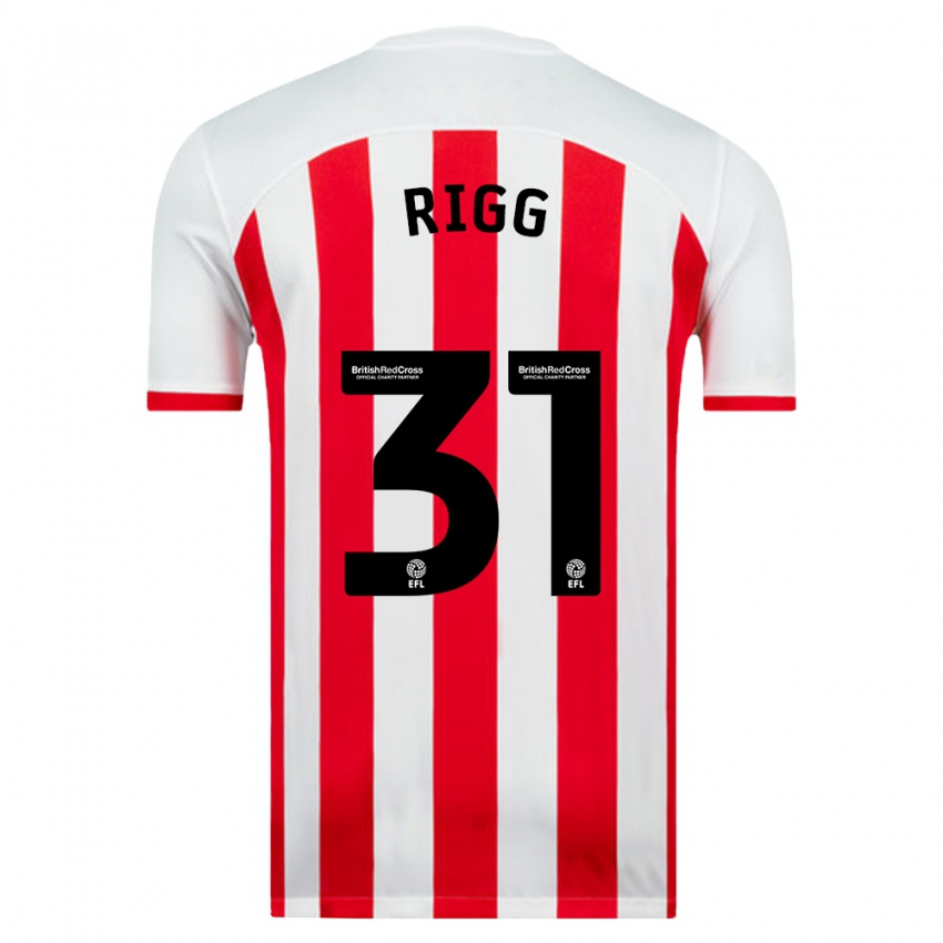 Hombre Camiseta Chris Rigg #31 Blanco 1ª Equipación 2023/24 La Camisa