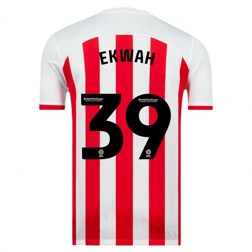 Hombre Camiseta Pierre Ekwah #39 Blanco 1ª Equipación 2023/24 La Camisa
