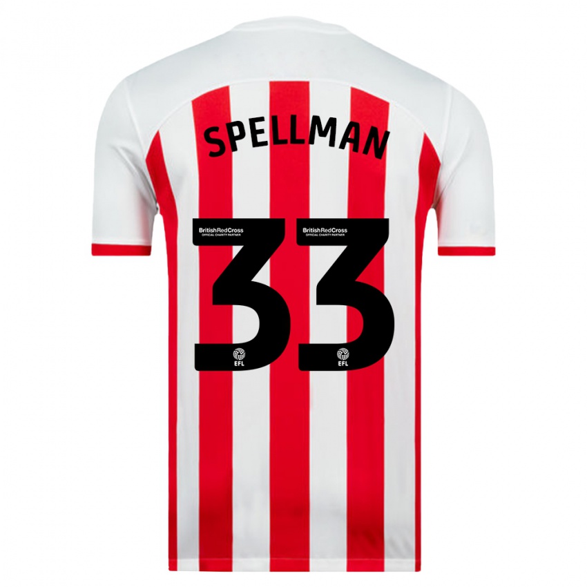Hombre Camiseta Michael Spellman #33 Blanco 1ª Equipación 2023/24 La Camisa