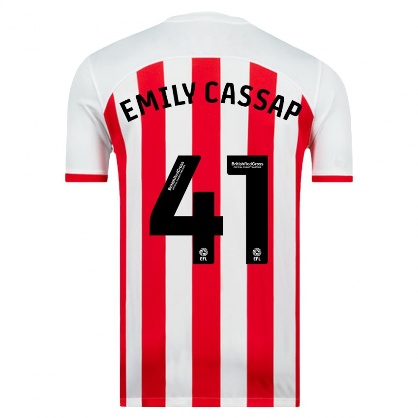 Hombre Camiseta Emily Cassap #41 Blanco 1ª Equipación 2023/24 La Camisa