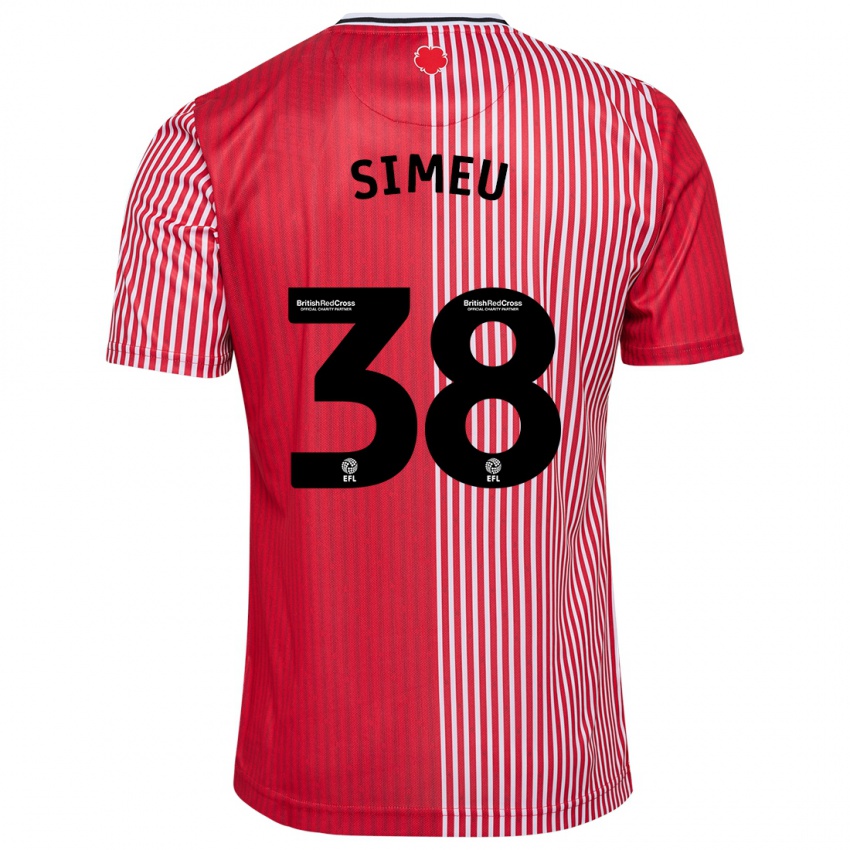 Hombre Camiseta Dynel Simeu #38 Rojo 1ª Equipación 2023/24 La Camisa