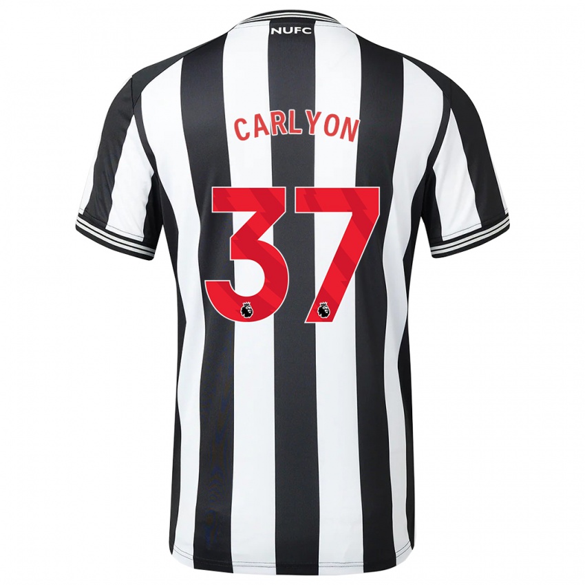 Hombre Camiseta Nathan Carlyon #37 Blanco Negro 1ª Equipación 2023/24 La Camisa