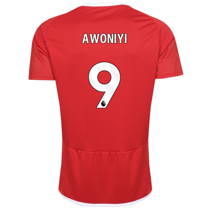 Hombre Camiseta Taiwo Awoniyi #9 Rojo 1ª Equipación 2023/24 La Camisa