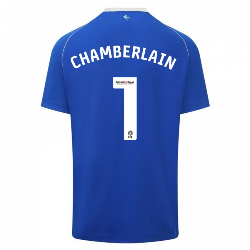 Hombre Camiseta Ceryn Chamberlain #1 Azul 1ª Equipación 2023/24 La Camisa