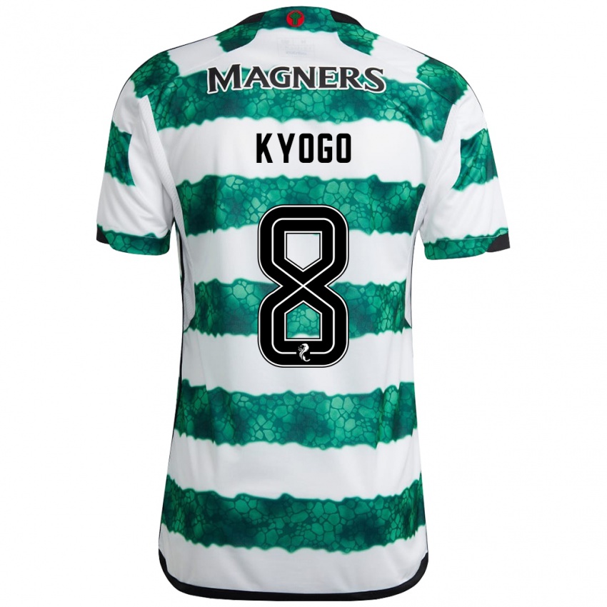 Hombre Camiseta Kyogo Furuhashi #8 Verde 1ª Equipación 2023/24 La Camisa
