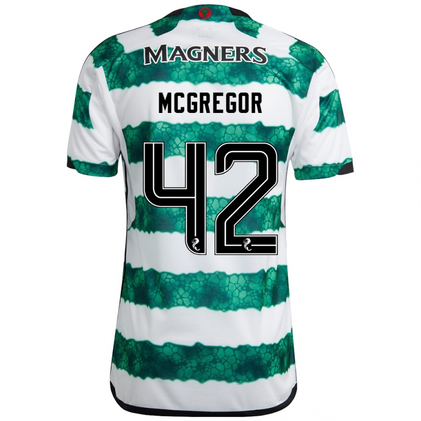 Hombre Camiseta Callum Mcgregor #42 Verde 1ª Equipación 2023/24 La Camisa