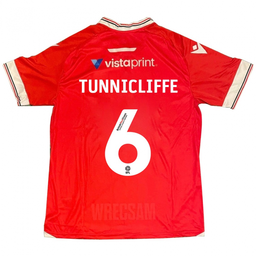 Hombre Camiseta Jordan Tunnicliffe #6 Rojo 1ª Equipación 2023/24 La Camisa