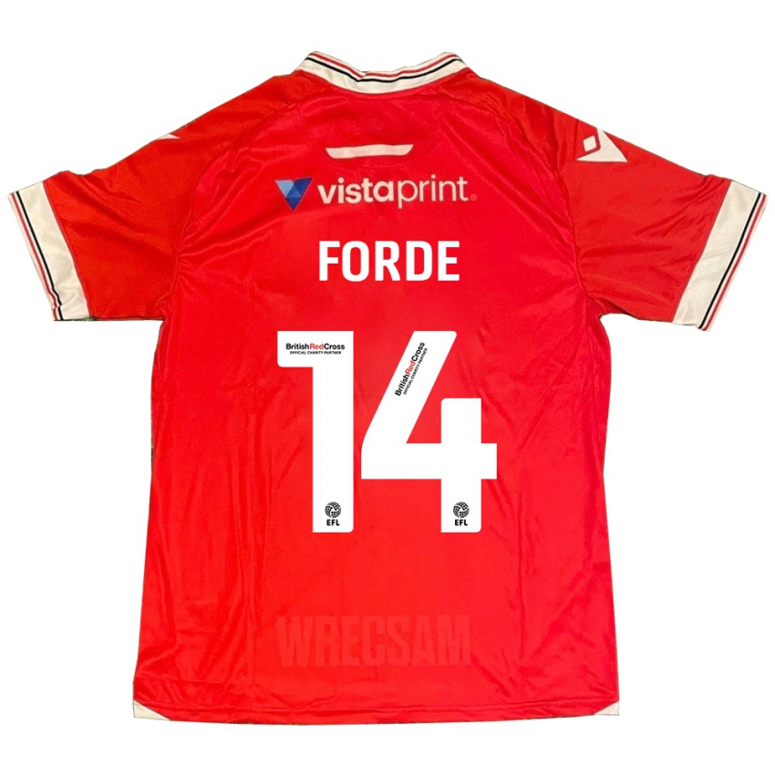 Hombre Camiseta Anthony Forde #14 Rojo 1ª Equipación 2023/24 La Camisa