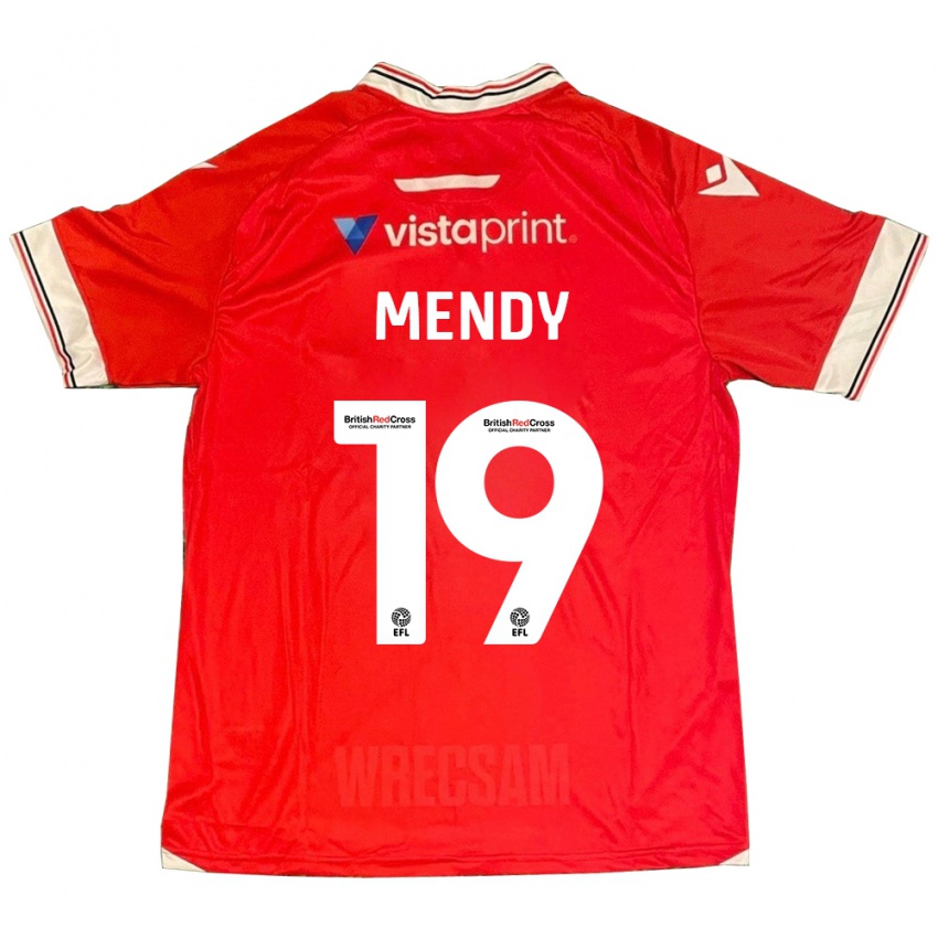 Hombre Camiseta Jacob Mendy #19 Rojo 1ª Equipación 2023/24 La Camisa