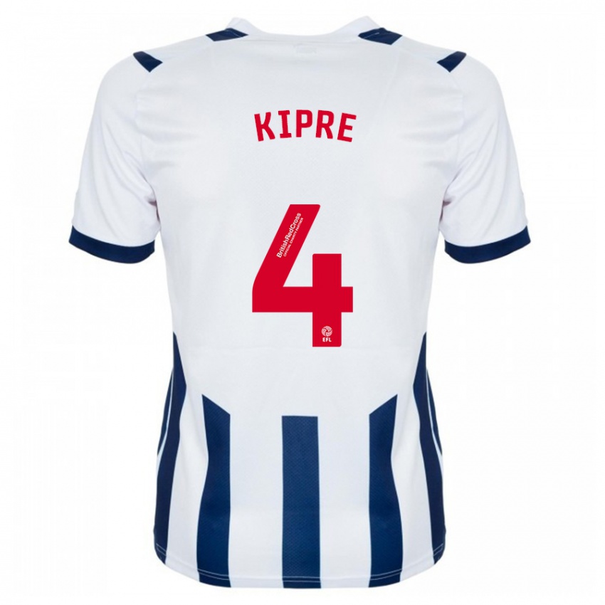 Hombre Camiseta Cédric Kipré #4 Blanco 1ª Equipación 2023/24 La Camisa