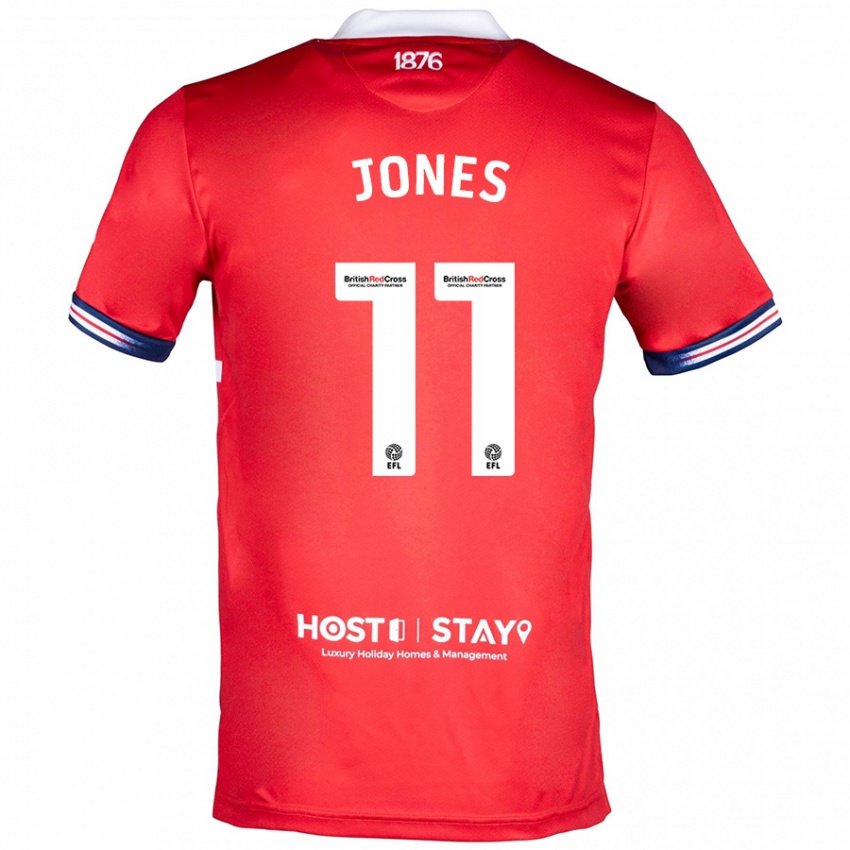 Hombre Camiseta Isaiah Jones #11 Rojo 1ª Equipación 2023/24 La Camisa