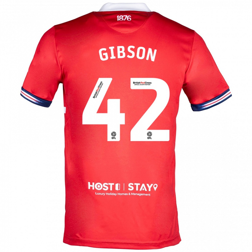 Hombre Camiseta Joseph Gibson #42 Rojo 1ª Equipación 2023/24 La Camisa