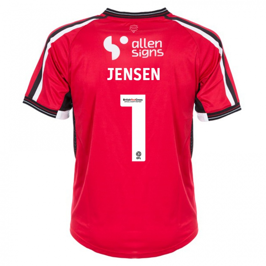Hombre Camiseta Lukas Jensen #1 Rojo 1ª Equipación 2023/24 La Camisa