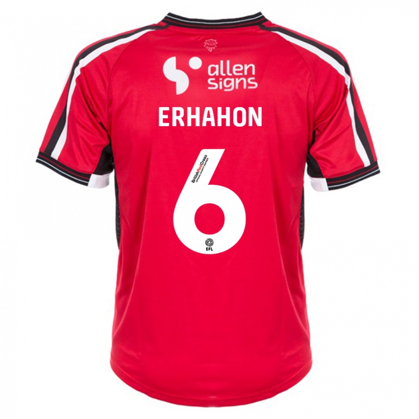 Hombre Camiseta Ethan Erhahon #6 Rojo 1ª Equipación 2023/24 La Camisa
