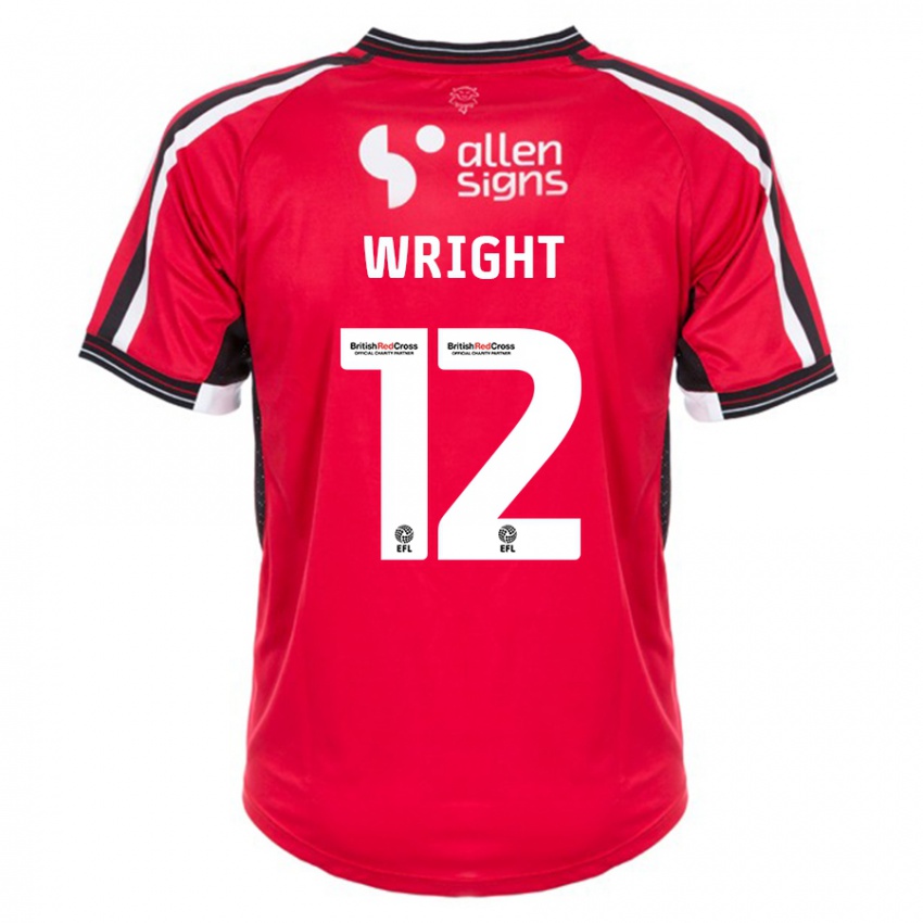 Hombre Camiseta Jordan Wright #12 Rojo 1ª Equipación 2023/24 La Camisa
