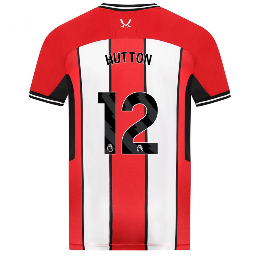 Hombre Camiseta Jodie Hutton #12 Rojo 1ª Equipación 2023/24 La Camisa