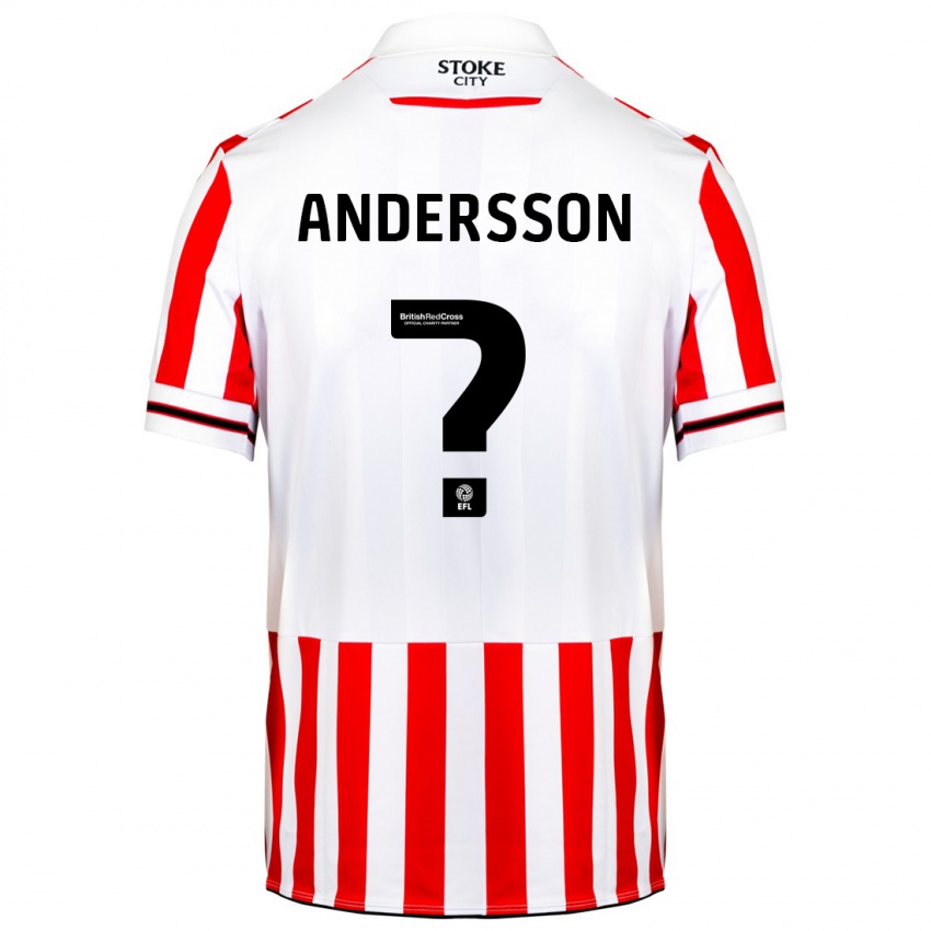 Hombre Camiseta Edwin Andersson #0 Rojo Blanco 1ª Equipación 2023/24 La Camisa