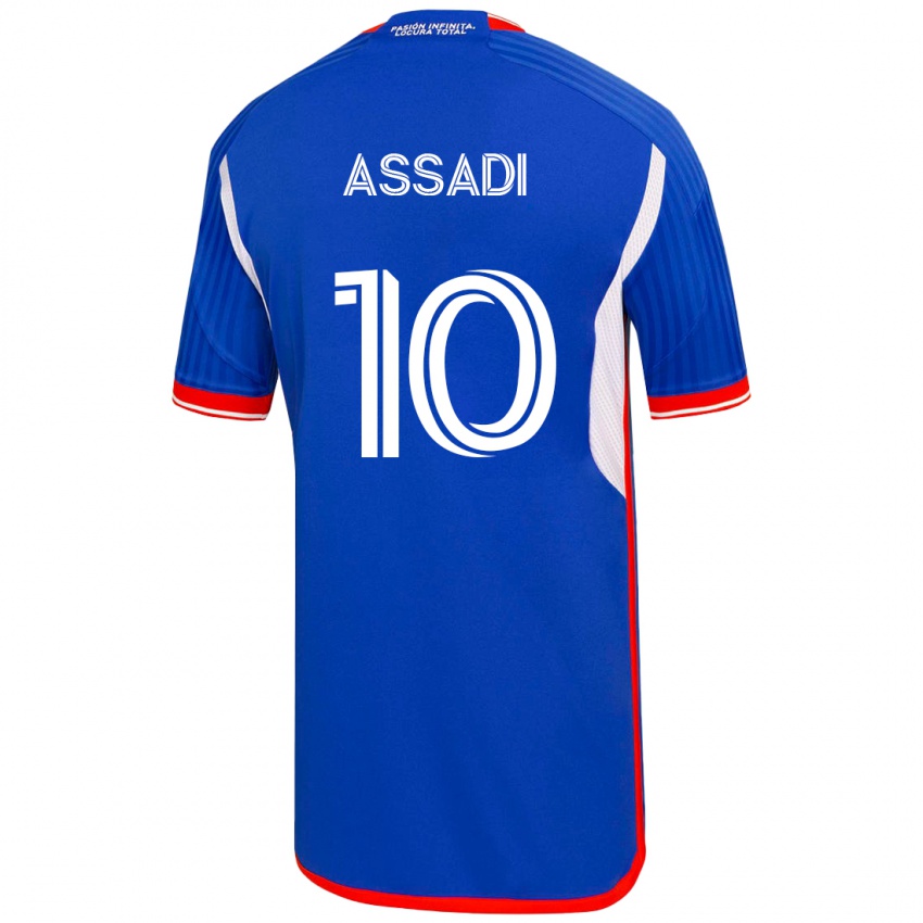 Hombre Camiseta Lucas Assadi #10 Azul 1ª Equipación 2023/24 La Camisa