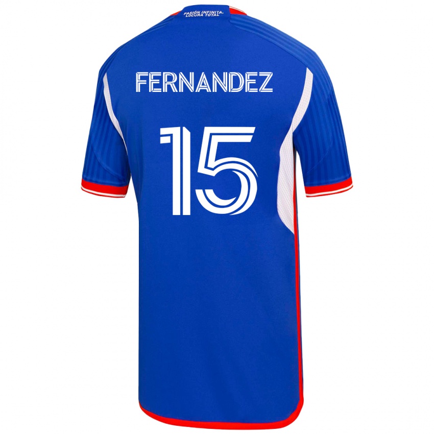 Hombre Camiseta Vicente Fernández #15 Azul 1ª Equipación 2023/24 La Camisa