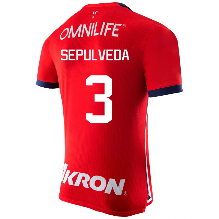 Hombre Camiseta Gilberto Sepúlveda #3 Rojo 1ª Equipación 2023/24 La Camisa