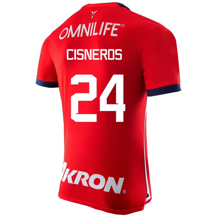Hombre Camiseta Carlos Cisneros #24 Rojo 1ª Equipación 2023/24 La Camisa