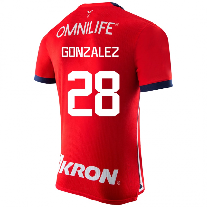 Hombre Camiseta Fernando González #28 Rojo 1ª Equipación 2023/24 La Camisa