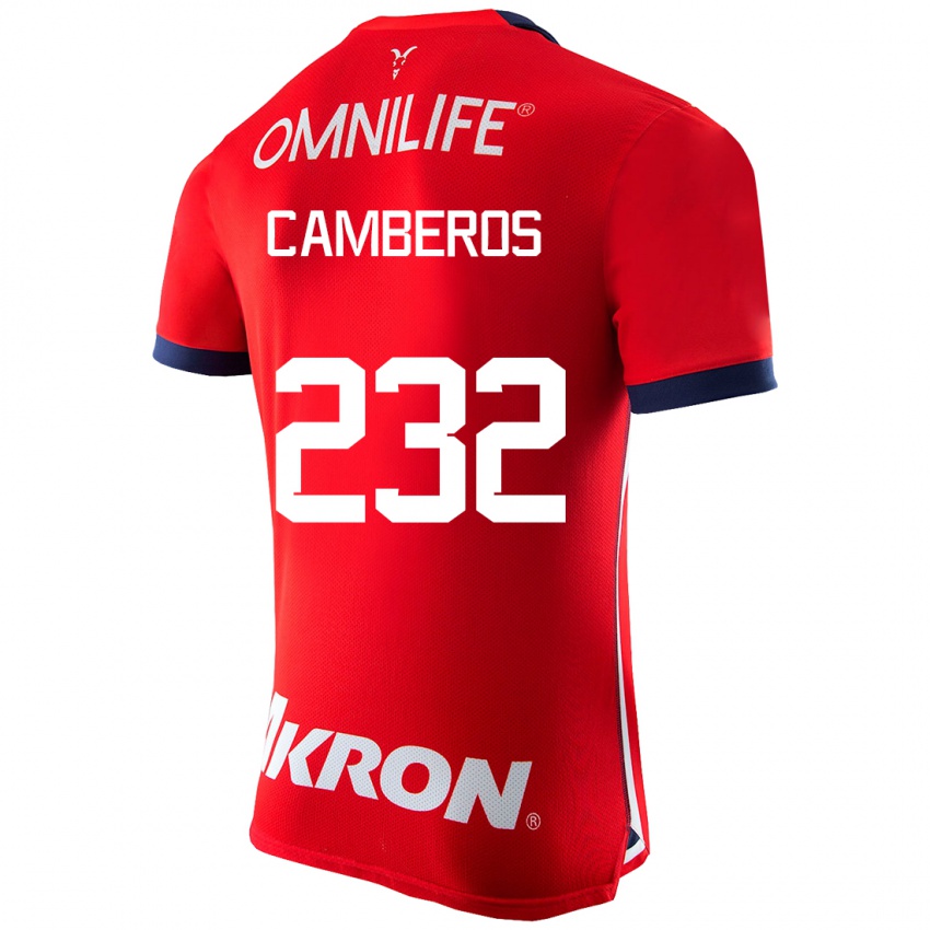 Hombre Camiseta Hugo Camberos #232 Rojo 1ª Equipación 2023/24 La Camisa
