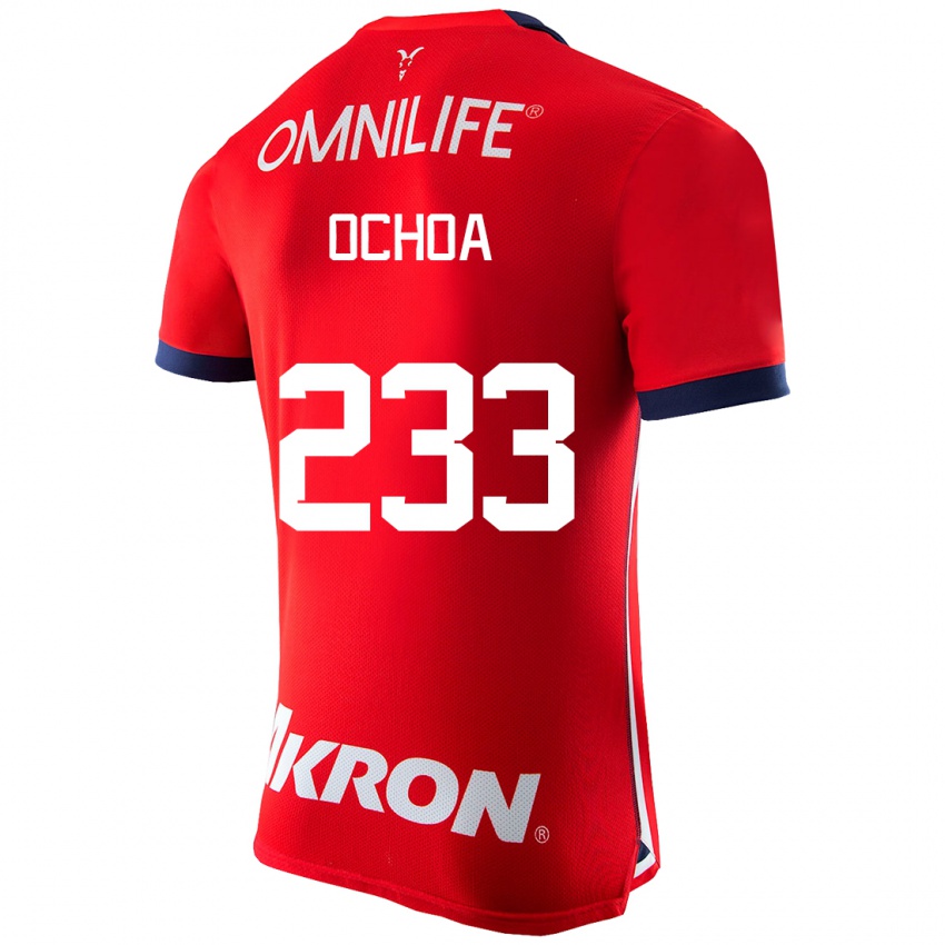 Hombre Camiseta Diego Ochoa #233 Rojo 1ª Equipación 2023/24 La Camisa