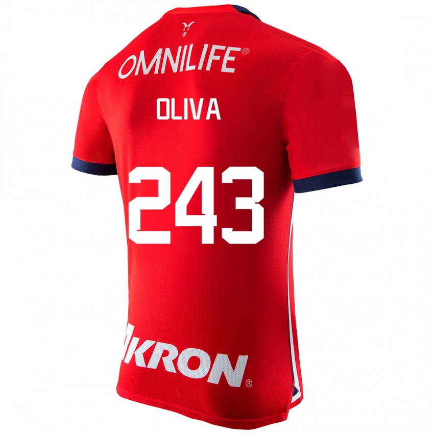 Hombre Camiseta Diego Oliva #243 Rojo 1ª Equipación 2023/24 La Camisa