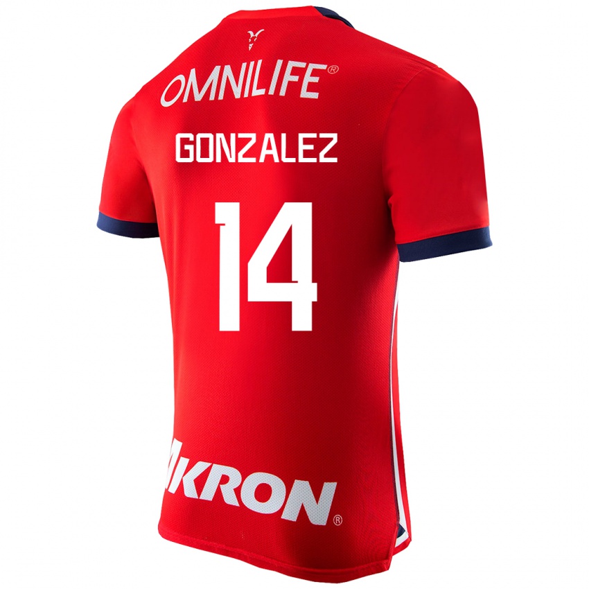 Hombre Camiseta Ivonne González #14 Rojo 1ª Equipación 2023/24 La Camisa