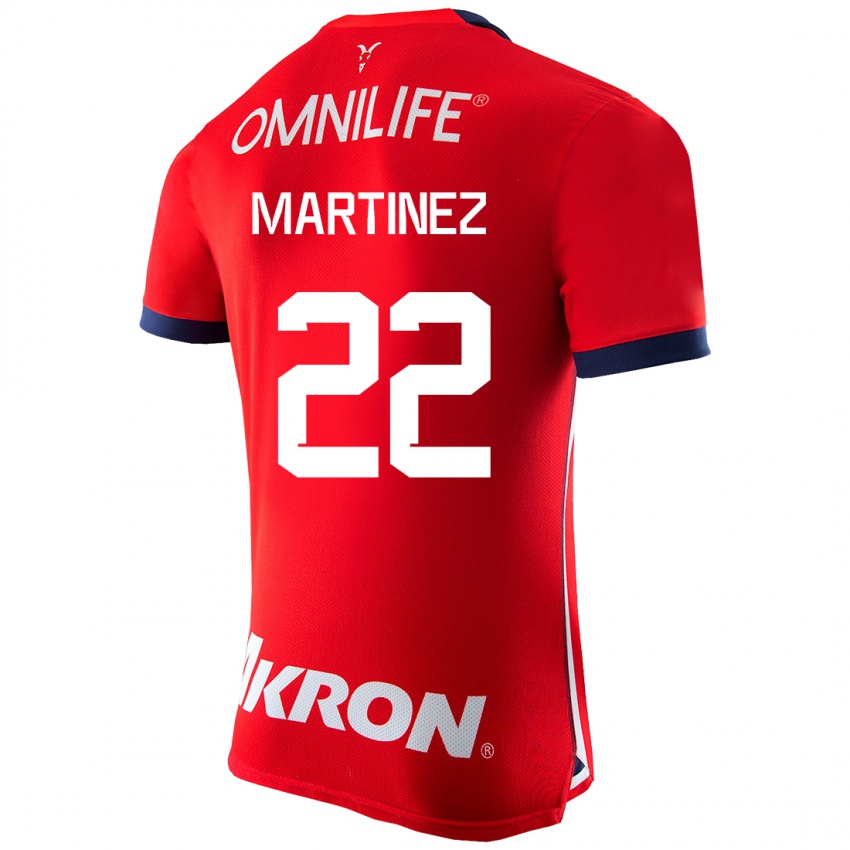 Hombre Camiseta Karla Martínez #22 Rojo 1ª Equipación 2023/24 La Camisa