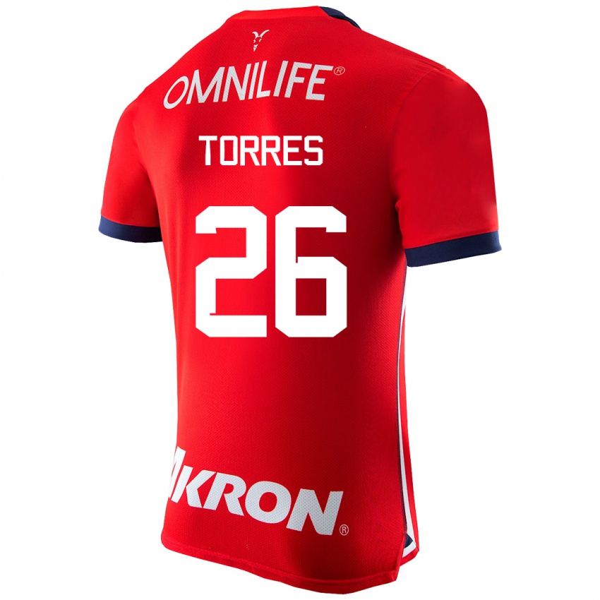 Hombre Camiseta Araceli Torres #26 Rojo 1ª Equipación 2023/24 La Camisa