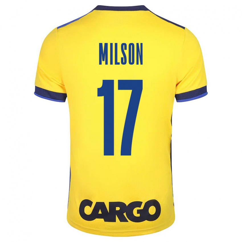 Hombre Camiseta Milson #17 Amarillo 1ª Equipación 2023/24 La Camisa