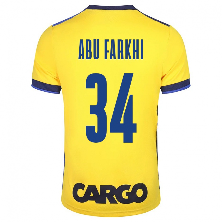 Hombre Camiseta Sayed Abu Farkhi #34 Amarillo 1ª Equipación 2023/24 La Camisa