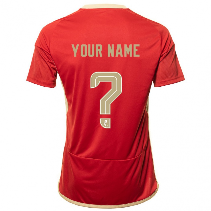Hombre Camiseta Su Nombre #0 Rojo 1ª Equipación 2023/24 La Camisa