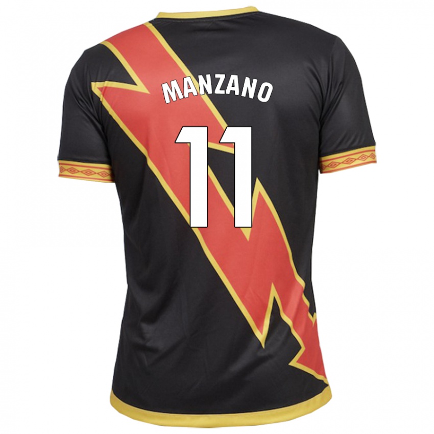 Hombre Camiseta Sergio Manzano #11 Negro 2ª Equipación 2023/24 La Camisa